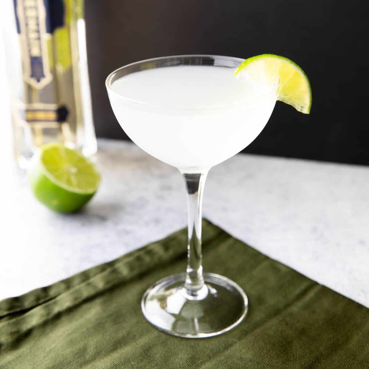 Illustration of a French Gimlet cocktail